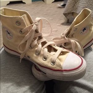 Girls converse beige high tops